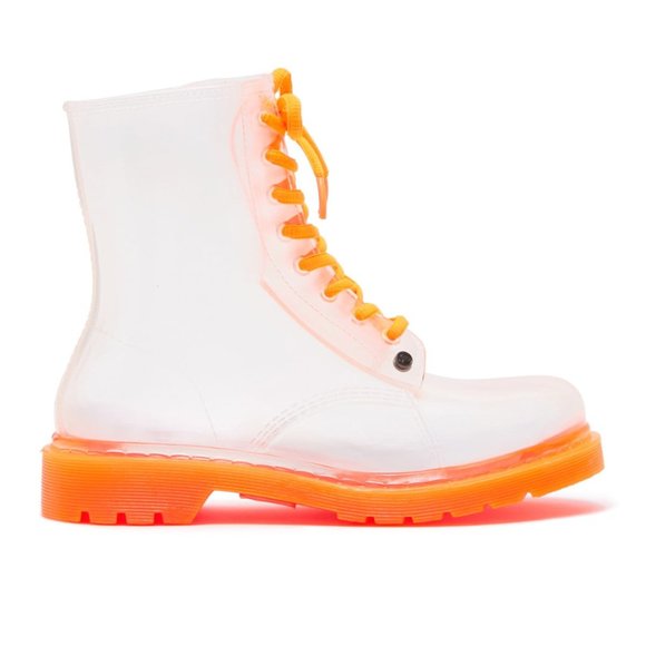 G-Six Workshop Shoes - NWOT G-Six Workshop Translucent Ginny Orang Fluorescent Rainboots Size 37